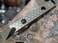 Brass Dragon Scale Pattern Pry Bar with Patina