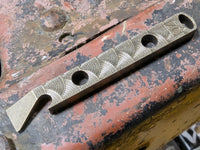 Brass Wave Pattern Pry Bar with Patina