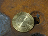 Brass Smiley Coin Stonewashed No Patina