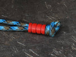 Medium Red G10 Lanyard Bead With Three Grooves and a Free Paracord Lanyard