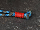 Medium Red G10 Lanyard Bead With Three Grooves and a Free Paracord Lanyard