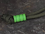 Medium Acid Green G10 3 Groove Lanyard Bead and a Free Paracord Lanyard