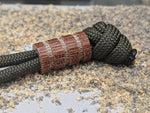 Medium Natural Micarta Lanyard Bead With 3 Grooves and a Free Paracord Lanyard