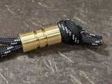 Wide Edge Medium Brass Bead With 2 Grooves and a Free Paracord Lanyard