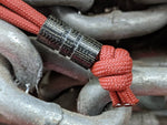 Wide Edge Medium Black Micarta Bead With 2 Grooves and a Free Paracord Lanyard