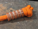 Medium Natural Micarta Lanyard Bead With 4 Grooves and a Free Paracord Lanyard