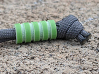 Medium Acid Green G10 Lanyard Bead With Four Grooves and a Free Paracord Lanyard